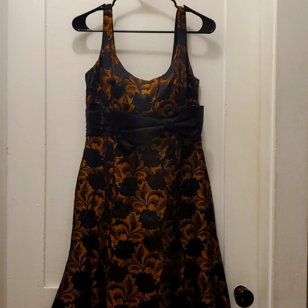 Maggy London Copper/Brown and Black Dress